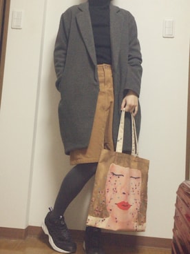 「flower」｜「アイテム（チェスターコート）」を使った、rさん（レディース・164cm）の冬コーディネート