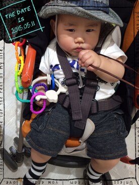 「RAGMART（ラグマート）のアイテム（ハット）」を使った、gack13kgさん（キッズ・80cm）の春コーディネート