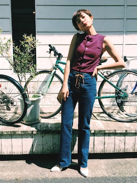 「フレンチカジュアル」｜ベイカー恵利沙さん（レディース・164cm）の夏コーディネート