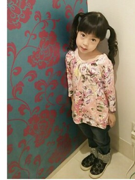 「HAKKA（ハッカ）のアイテム」を使った、yua🌟meimeiさん（キッズ・100cm）の春コーディネート