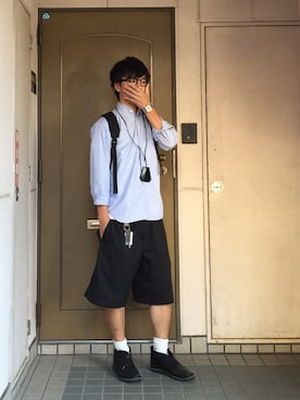 「COMME des GARCONS HOMME DEUX（コムデギャルソンオムドゥ）のアイテム（その他パンツ）」を使った、バターピーナッツさん（メンズ・170cm）の秋コーディネート