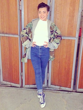 「STYLENANDA」｜なめまるさん（レディース・155cm）の冬コーディネート