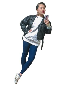 「CONVERSE（コンバース）のCONVERSE CVS ALLSTAR OX（スニーカー）」を使った、なめまるさん（レディース・156cm）の冬コーディネート