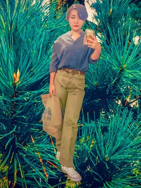 「CONVERSE（コンバース）のCONVERSE CVS ALLSTAR OX（スニーカー）」を使った、なめまるさん（レディース・156cm）の秋コーディネート