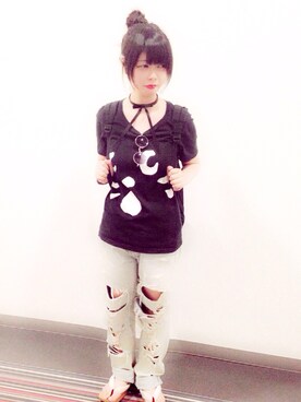 「にゃー」｜「アイテム（その他シューズ）」を使った、ふかざわまりなさん（レディース・153cm）の夏コーディネート