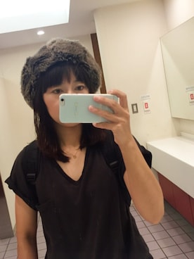 「もけもけ」｜「アイテム（ハンチング/ベレー帽）」を使った、よぴさん（レディース・158cm）の秋コーディネート