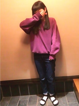 「切りっぱなし」｜「アイテム（キャップ）」を使った、rinさん（レディース・155cm）の春コーディネート