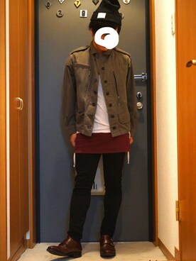「unrelaxing（アンリラクシング）のアイテム（ニットキャップ/ビーニー）」を使った、sh0wさん（メンズ・165cm）の秋コーディネート
