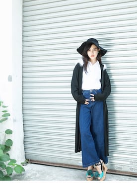 「アイテム（モッズコート）」を使った、方菲-FFさん（レディース・165cm）の夏コーディネート
