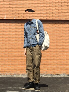 「buddy（バディ）のアイテム（ショルダーバッグ）」を使った、iam豆腐さん（メンズ・180cm）の冬コーディネート