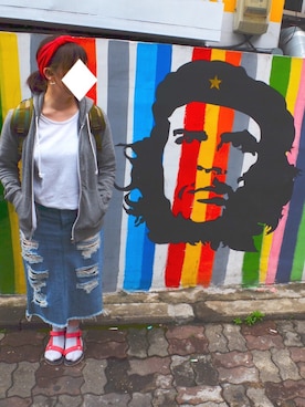 「韓国旅行」｜「アイテム（Tシャツ/カットソー）」を使った、Oikawa0814さん（レディース・152cm）の春コーディネート