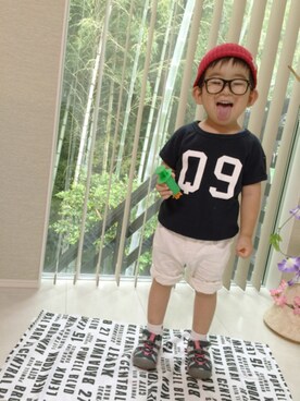 「ドラフトCO」｜「アイテム（その他）」を使った、shoo☺︎eiさん（キッズ・90cm）の夏コーディネート