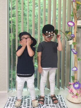 「きょうだい」｜「アイテム（その他）」を使った、shoo☺︎eiさん（キッズ・100cm）の夏コーディネート
