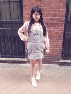 「school」｜「アイテム（オールインワン・サロペット）」を使った、Karlovy さん（レディース・163cm）の秋コーディネート