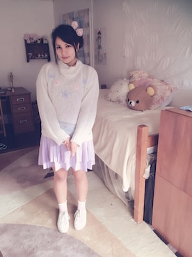 「Handmade（ハンドメイド）のアイテム（サロペット/オーバーオール）」を使った、Karlovy さん（レディース・163cm）の冬コーディネート