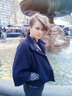 「TOMMY HILFIGER」｜「アイテム（ノーカラージャケット）」を使った、Karlovy さん（レディース・170cm）の冬コーディネート