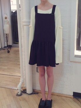 「Handmade（ハンドメイド）のアイテム（サロペット/オーバーオール）」を使った、Karlovy さん（レディース・163cm）の春コーディネート