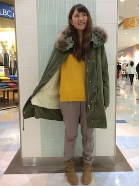 「LBC（エルビーシー）のアイテム（モッズコート）」を使った、HARUさん（レディース・156cm）の秋コーディネート