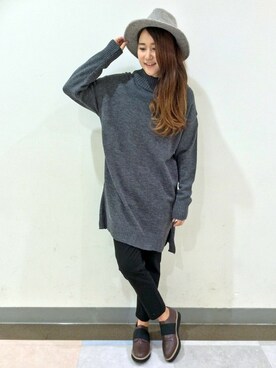 「LBC（エルビーシー）のアイテム（チュニック）」を使った、HARUさん（レディース・156cm）の冬コーディネート