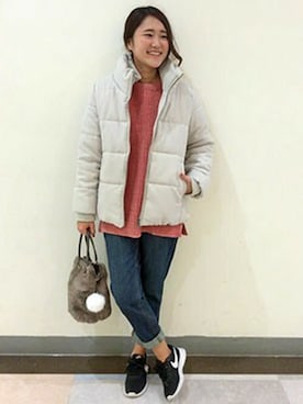 「LBC（エルビーシー）のアイテム（ブルゾン）」を使った、HARUさん（レディース・156cm）の冬コーディネート