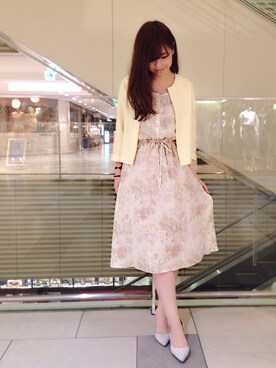 「薔薇」｜「アイテム（ノーカラージャケット）」を使った、megmiさん（レディース・154cm）の夏コーディネート