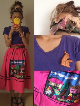 「Tatty Devine（タッティーディバイン）のアイテム（アクセサリー）」を使った、mitsunamiayumiさん（レディース・153cm）の夏コーディネート