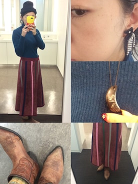「Tatty Devine（タッティーディバイン）のアイテム（アクセサリー）」を使った、mitsunamiayumiさん（レディース・153cm）の秋コーディネート