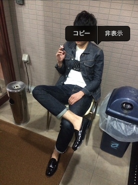 「ATTACHMENT（アタッチメント）のアイテム（デニムジャケット）」を使った、ひがしくん。さん（メンズ・177cm）の春コーディネート