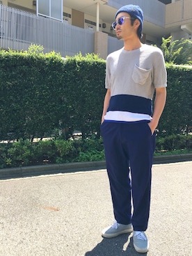 「Burner（バーナー）のアイテム（パンツ）」を使った、UKさん（メンズ・178cm）の夏コーディネート
