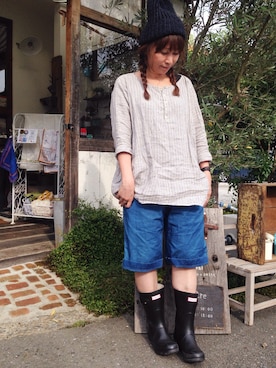 「MASTER&Co（マスターアンドコー）のアイテム（パンツ）」を使った、YO-KOさん（レディース・154cm）の夏コーディネート