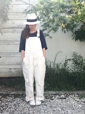 「アイテム（サロペット/オーバーオール）」を使った、YO-KOさん（レディース・154cm）の夏コーディネート
