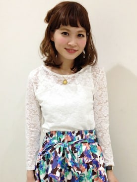 「花柄 スカート」｜もってぃさん（レディース・158cm）の春コーディネート