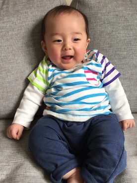 「ARMANI BABY（アルマーニベビー）のアイテム」を使った、︎masanpaさん（キッズ・60cm）の春コーディネート