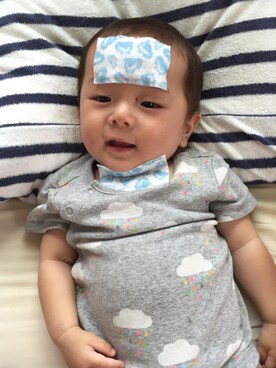 「babyGAP（babyGAP）のアイテム（肌着、グレー系）」を使った、︎masanpaさん（キッズ・90cm）の夏コーディネート