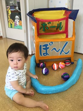 「PETIT BATEAU（プチバトー）のアイテム（ママ＆ベビー、ホワイト系）」を使った、︎masanpaさん（キッズ・90cm）の秋コーディネート