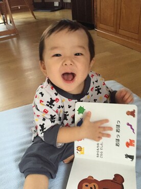 「UNIQLO（ユニクロ）のアイテム（ママ＆ベビー、その他）」を使った、︎masanpaさん（キッズ・90cm）の秋コーディネート