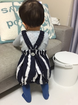 「アイテム（タイツ/ストッキング、ブルー系）」を使った、︎masanpaさん（キッズ・70cm）の秋コーディネート