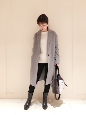 「ALLSAINTS（オールセインツ）のアイテム（バッグ）」を使った、Emiさん（レディース・156cm）の冬コーディネート