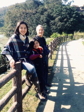 「WBSJのアイテム」を使った、Estherさん（レディース・157cm）の冬コーディネート