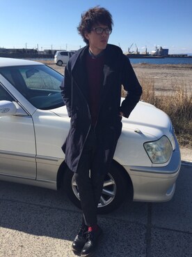 「Dr. Martens（ドクターマーチン）のDr.Martens (ドクターマーチン)/1461 3EYE GIBSON SHOES（その他シューズ）」を使った、どどどどどんぱさん（メンズ・180cm）の冬コーディネート