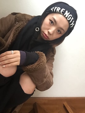 「used mix」｜「アイテム（その他アウター）」を使った、Reina   さん（レディース・149cm）の冬コーディネート