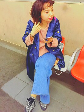 「LUC DNM （ラックデニム）のアイテム」を使った、Reina   さん（レディース・149cm）の春コーディネート