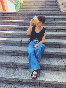 「LUC DNM （ラックデニム）のアイテム」を使った、Reina   さん（レディース・149cm）の夏コーディネート