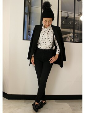 「タキシード」｜「アイテム（その他アウター）」を使った、MIKAさん（レディース・160cm）の冬コーディネート
