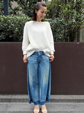 「Deuxieme Classe（ドゥーズィエムクラス）のアイテム（ブレスレット）」を使った、MIKAさん（レディース・160cm）の春コーディネート