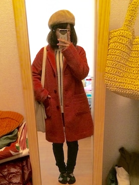「ehka sopo（エヘカソポ）のアイテム（チェスターコート）」を使った、mapleさん（レディース・148cm）の冬コーディネート