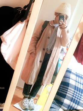 「ehka sopo（エヘカソポ）のアイテム（トレンチコート）」を使った、mapleさん（レディース・148cm）の冬コーディネート
