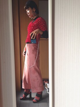 赤ピンクコーデ の人気ファッションコーディネート Wear