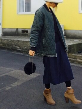 「SMITH'S（スミス）のアイテム（ブルゾン）」を使った、ciccaさん（レディース・166cm）の冬コーディネート