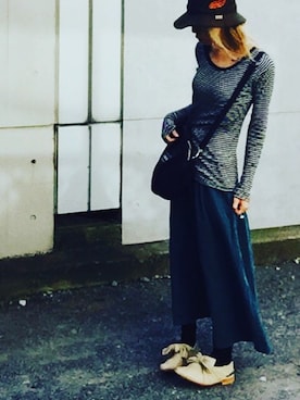 「tricot COMME des GARCONS（トリココムデギャルソン）のアイテム（サンダル）」を使った、ciccaさん（レディース・166cm）の秋コーディネート